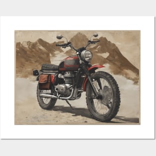 Vintage Scrambler 50s vibe motorcycle Posters and Art